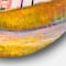 Designart - House With Red Roof In The Village - Modern Metal Circle Wall Art
